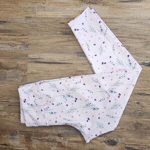 BCBG Generation Pink Floral Print High Waist 3/4 Leggings Women's Size L